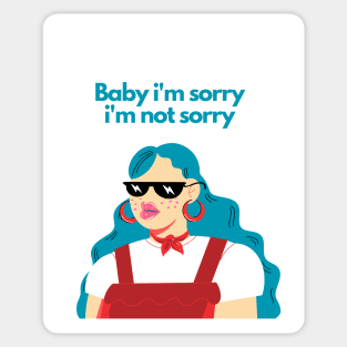 Baby cool blue hair girl with glasses red aesthetic illustration Sticker